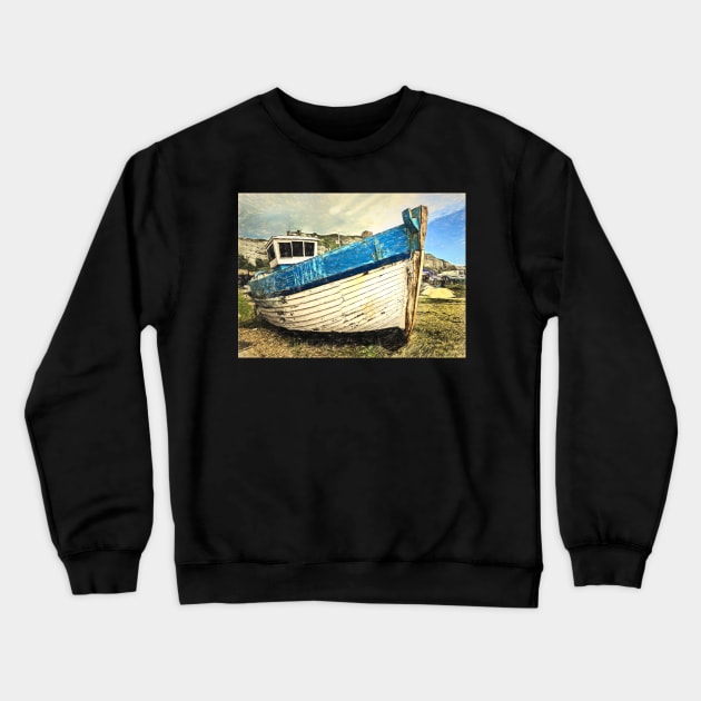 Neglected Fishing Boat Art Crewneck Sweatshirt by IanWL